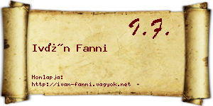Iván Fanni névjegykártya